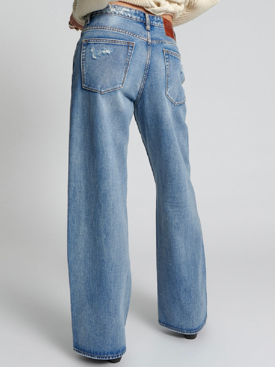 Berlin Blue Jackson Mid Waist Wide Leg Jean