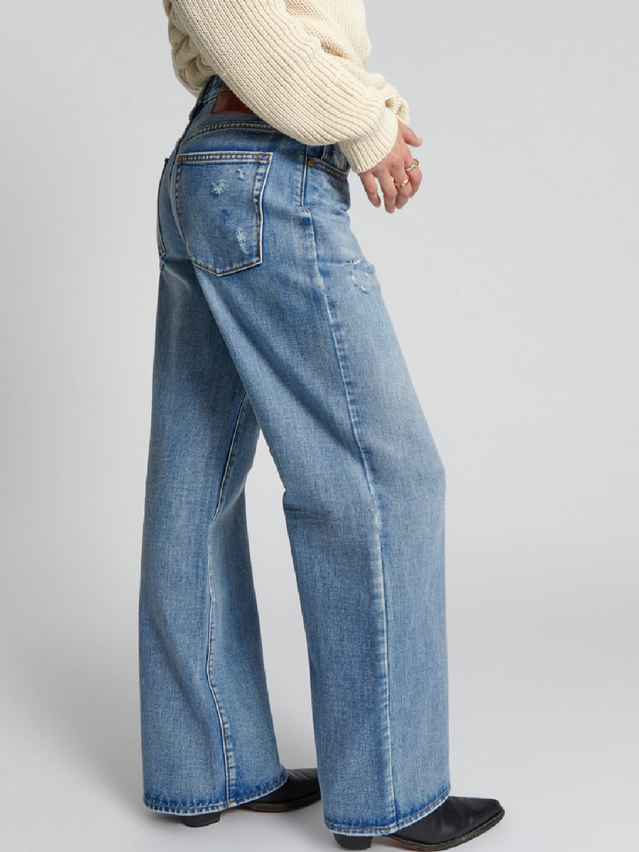 Berlin Blue Jackson Mid Waist Wide Leg Jean