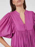 Tie Front Midi Dress Magenta