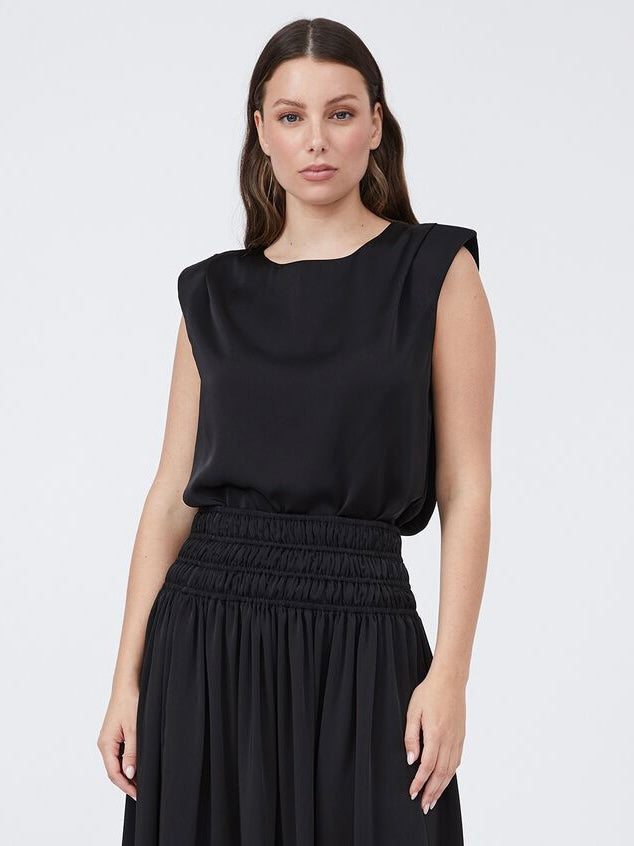Satin Shoulder Pad Tank
