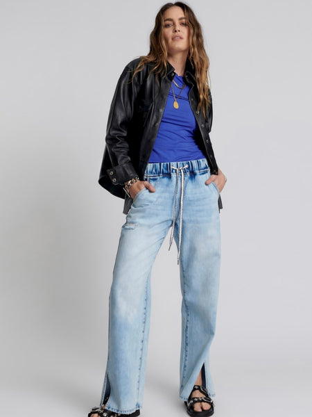 Blue Tornado Roadhouse Wide Leg Drawstring Jean