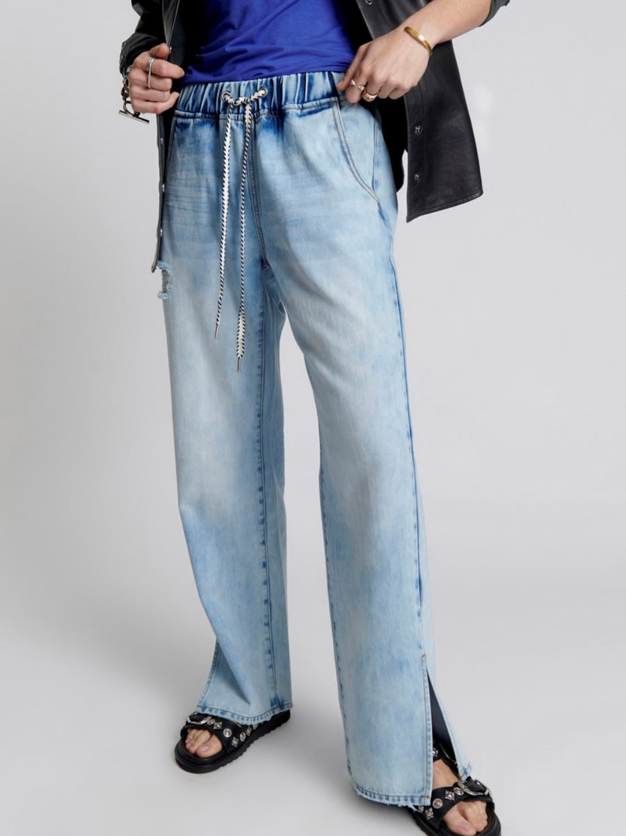 Blue Tornado Roadhouse Wide Leg Drawstring Jean